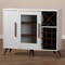 Baxton Studio Pietro Mid-Century Modern White and Brown Finished Wine Cabinet 150-9003 - alternate 2